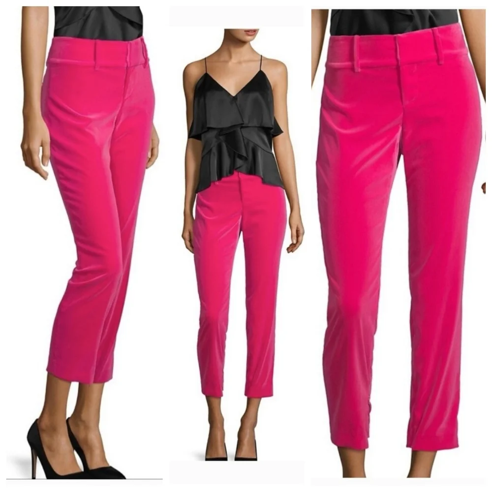 alice + olivia  slim velvet ankle pants Size 6 - Picture 5 of 12